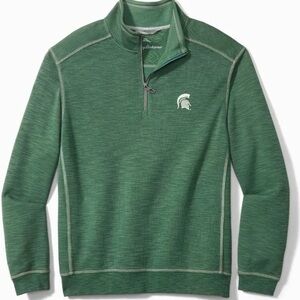 Michigan State x Tommy Bahama Tobago Bay Half-Zip Sweatshirt